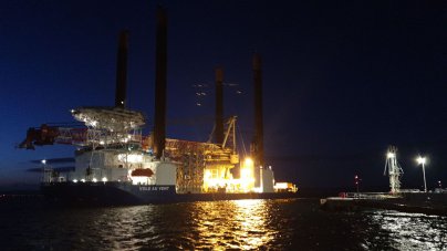 MV Vole Au Vent (offshore support vessel) berthing alongside PBUK terminal for MGO Ex-pipe bunker supply.